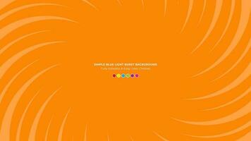 Orange curved Sun burst with fully editalbe color vector background