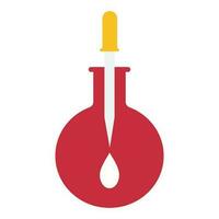 Eye drop in the glass flask vector icon