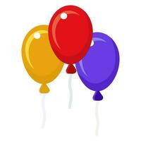 Three balloons vector illustration icon