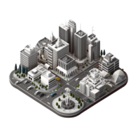 metropolis, many tall buildings, every building has a different height . png