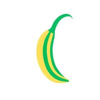 This vector design features a ripe yellow banana on a clean white background, perfect for a variety of creative projects and presentations.