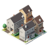 Townhouses 2 storey, simple architectural models . png