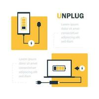 Eco-friendly tips unplug appliances when not in use,flat design icon vector illustration