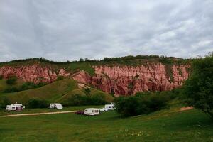 Red Ravine in Sebes Alba caught from different angles during a rainy day photo