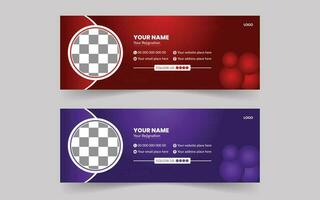 Email Signature.Creative Email signature Template Design, corporate Email Signature,Modern Email Signature Template Design, vector