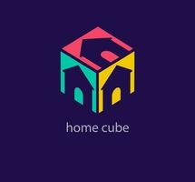 logo25seriesCreative home cube logo. Unique design color transitions. Custom real estate house logo template. vector. vector