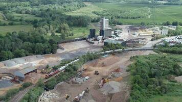 Cargo Train Stopped at an Asphalt Processing Plant video