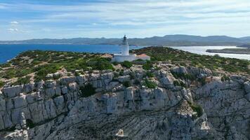 Lighthouse on a Cliff Overlooking the Ocean in Ibiza video