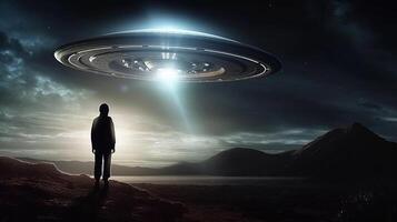 alien abduction, digital art illustration, photo
