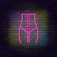 Corrective panties shapewear icon brick wall and dark background. vector