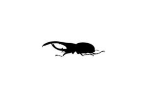 silueta de el cuerno escarabajo o oryctes rinoceronte, dinastinas, lata utilizar para Arte ilustración, logo, pictograma, sitio web, aplicaciones o gráfico diseño elemento. vector ilustración