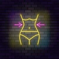 Belly body diet icon brick wall and dark background. vector