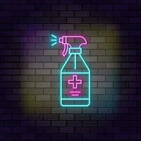 Disinfect disinfection hygiene icon brick wall and dark background. vector