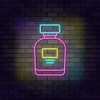 Perfume pheromones sex icon brick wall and dark background. vector