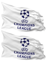 Unión de europeo fútbol americano asociaciones, uefa bandera olas aislado en llanura y bache textura, con transparente fondo, 3d representación png