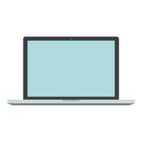 Laptop computer isolated on a white background with a blank screen. Free Vector