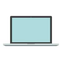 Laptop computer isolated on a white background with a blank screen. Free Vector