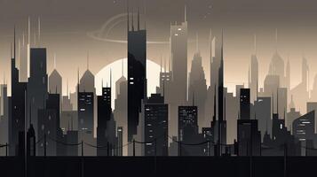 Minimalist painting cityscape high quality illustration photo