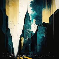 New york city abstract yellow high quality illustration photo