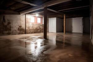 Basement floor has been sealed and repairs are complement. photo