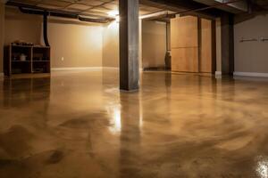 Basement floor has been sealed and repairs are complement. photo