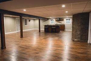 Basement floor has been sealed and repairs are complement. photo