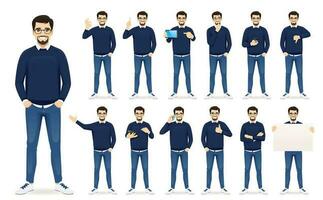 Man in casual clothes set stock illustration Characters, Men, Cartoon, Males, Group Of Objects vector