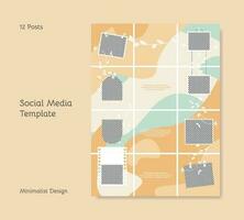 Square background template for social media feeds. vector