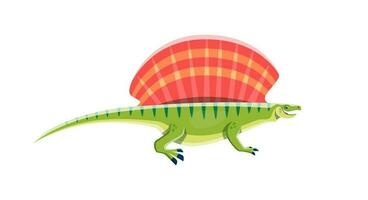 Cartoon dinosaur, Edaphosaurus, Jurassic cute dino vector