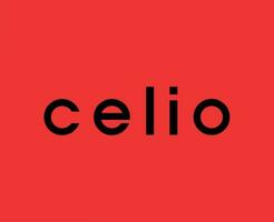 Celio Logo Brand Clothes Symbol Name Black Design Fashion Vector Illustration With Red Background