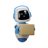 3D Blue Robot Characcter png