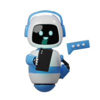 3d bleu robot personnage png