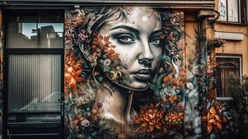 outdoor Premium Street art at city with photo