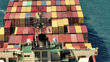Containers on a Shipping Vessel Aerial View video