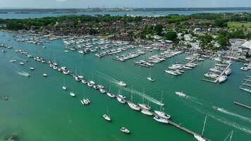 The River Hamble and Marina in the Summer with Yachts and Boats on the Water video