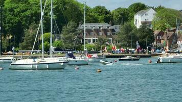 Yachts, Boats and Vessels on a River in the Summer video