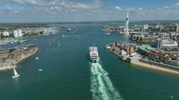 A Passenger Ferry Entering Portsmouth Harbour video