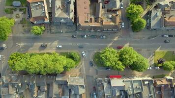 High Street Shopping Area in the UK Bird's Eye View video