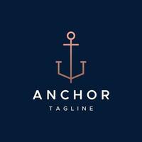 Nautical, marine anchor and rope Logotype Design. Logo for brand, maritime, company and business. vector