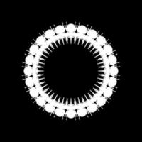 Circle Shape Silhouette of the Horn Beetle or Oryctes Rhinoceros, Dynastinae, can use for Art Illustration, Logo, Pictogram, Website, Apps or Graphic Design Element. Vector Illustration