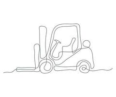 abstract counter-balanced forklift truck , stacker Continuous One Line Drawing vector