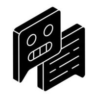 weban editable diseño icono de robótico charla vector