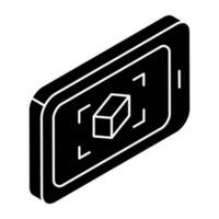 WebEditable design icon of mobile 3d cube vector