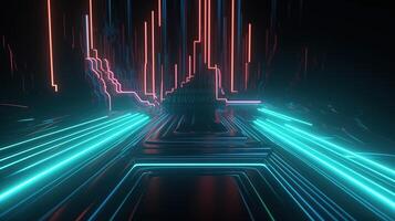 A Futuristic Abstract NeonBackground. photo
