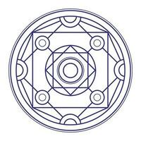 Linear alchemy, occultism, philosophical sign. Alchemy is a magic circle vector
