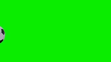 Football 3d Animations of Flying Ball Green Screen. 4k Ultra HD 3840x2160. Football Hit Animation Transitions 4K with Green Screen for Keying. Soccer ball moving on green screen. video