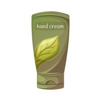 mano crema en un tubo. decorativo productos cosméticos desde natural ingredientes. el concepto de piel cuidado, salud y belleza.trendy vector ilustración.