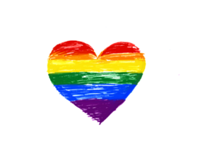 Regenbogen Flagge Öl Bürste Farbe im Herz form.lgbt Stolz Monat Aquarell Textur Konzept png
