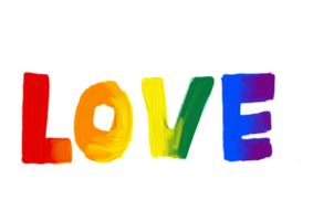 arco Iris amor texto óleo escova paint.lgbt orgulho mês aguarela textura conceito png