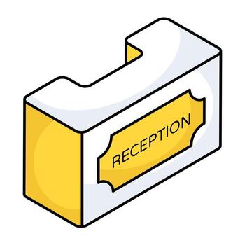 A flat design icon of reception deskWeb vector